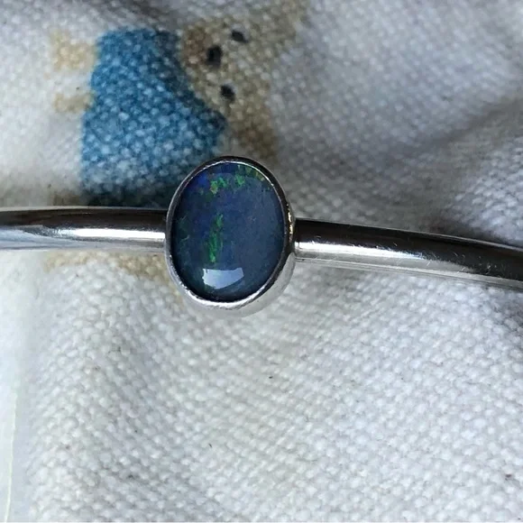 Opal Sterling Silver Cuff Bracelet - Picture 1 of 3